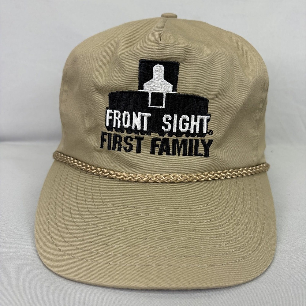 Nissun Cap Front Sight First Family Hat Mens OSFA Tan Braided Rope Snapback
